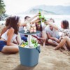 Tangkula Portable Cooler Table with Handle 4 Gallon Beer and Wine Cooler w/ Lift Top Lid & Bottle Opener 3-in-1 Outdoor Cocktail Drink Table Black/Blue - 2 of 4