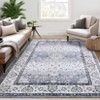 Vintage Floral Area Rug for Living Room Non Slip Non Shedding Washable Floor Cover Ultra Thin Distressed Indoor Foldable Carpet - 3 of 4