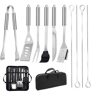 Itopfox 11-Piece Stainless Steel BBQ Tool Set with Storage Bag, Perfect for Grilling, Camping, Backyard, Fathers Day Gifts, Includes Tongs, Spatula - 1 of 4
