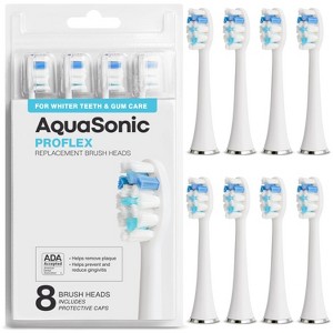 AquaSonic ProFlex Electric Toothbrush Replacement Brush Heads - 8 Pack - 1 of 4