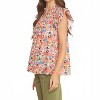 Women's Floral Ruffle Sleeve Top - entro - 2 of 4