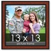PosterPalooza | Square Simple Brown Picture Frame - UV Acrylic, Foam Board Backing, Hanging Hardware - 2 of 4