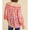 Women's Sheer Floral Off The Shoulder Top - umgee - 3 of 4