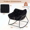 Costway 1/2 PCS Outdoor Rocking Chair Oversized Patio PE Wicker Egg Chair Rattan Lounge Chair Black - 3 of 4
