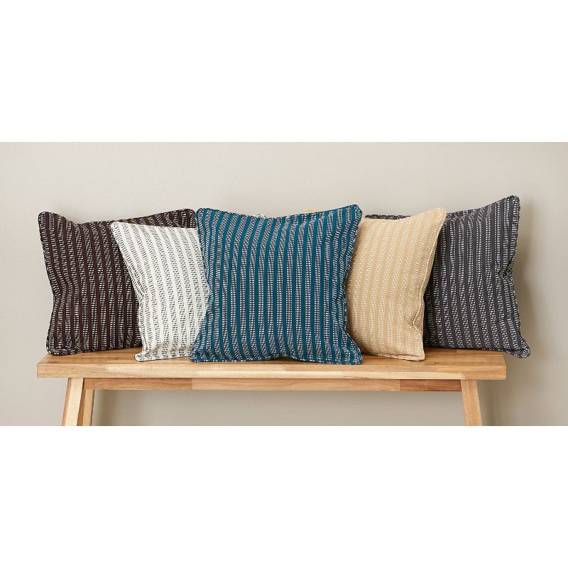 2pc 18"x18" Dobby Striped Recycled Cotton Square Throw Pillow Cover - Design Imports, 5 of 7