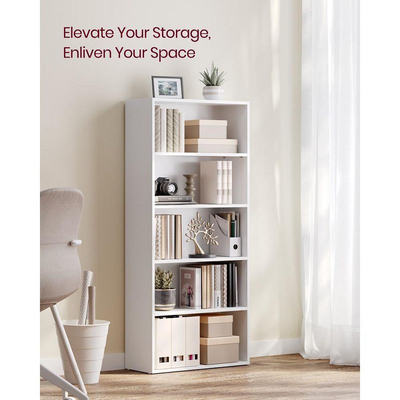 VASAGLE Bookshelf, 23.6 Inches Wide, 5-Tier Open Bookcase with Adjustable Storage Shelves, Floor Standing Unit, 3 of 8