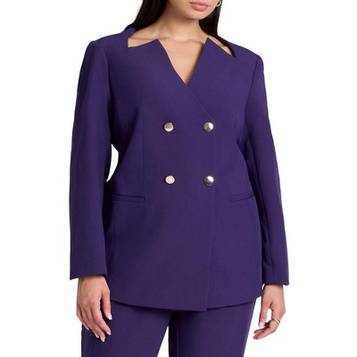 ELOQUII Women's Plus Size Cutaway Neckline Blazer