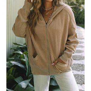 Women's Thermal Zip Up Hoodie - Shewin - 1 of 3