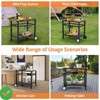 Outdoor Grill Cart with Double-Shelf, Portable Dining Cart Table for BBQ Stainless Steel/Iron Movable Food Prep Table - 4 of 4