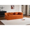 Corduroy Convertible Sleeper Sofa Bed with Cylindrical Pillow and Fixed-Shape Frame - 3 of 4