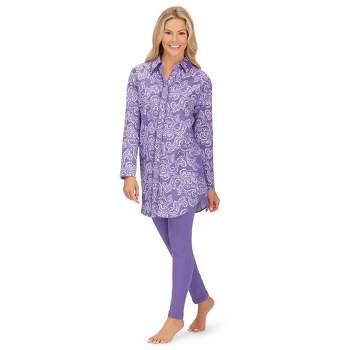 Collections Etc Women's Flannel Shirt and Legging Matching Set