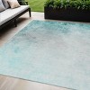 Teal Blue Aqua And Gray Ombre Washable Indoor Outdoor Area Rug - 2 of 4