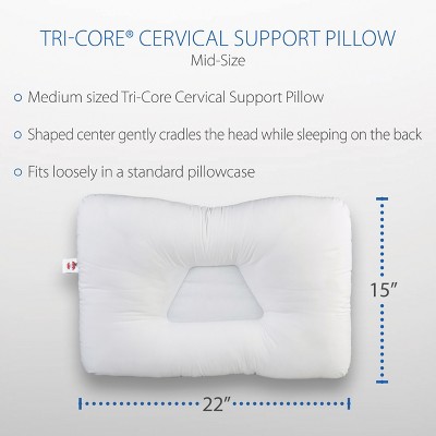 Mid-Size White Hypoallergenic Orthopedic Cervical Pillow