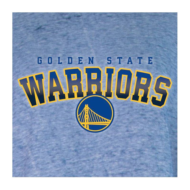 NBA Golden State Warriors Women&#39;s Ombre Arch Print Burnout Crew Neck Fleece Sweatshirt, 4 of 5