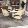 LeisureMod Dining Chair Upholstered in Leather/Polyester/Velvet with Stainless Steel Legs Axis Collection Set of 2 - image 3 of 4