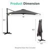 Gulches 10FT Square Cantilever Patio Umbrella - 360° Rotation, Tilt Adjustment, Aluminum Pole, Grey - 3 of 4