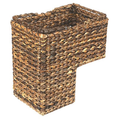 BacBac Leaf Woven Stair Basket 16" x 10" - Storied Home: Renewable Material, With Handles