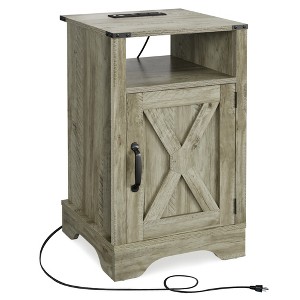 Vynxaria UL Certified Charging Nightstand with USB Ports and Outlets, MDF Wood, Ample Storage, Easy Assembly - 1 of 4