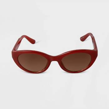 Women's Plastic Cateye Sunglasses - A New Day™ Brown