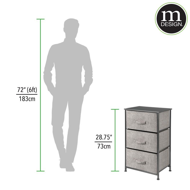mDesign Storage Dresser Tower Furniture Unit with 3 Drawers, 3 of 7