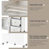 Rolling Mobile Kitchen Island Cart with Solid Wood Top, Drop Leaf Breakfast Bar,Storage Cabinet, Adjustable Shelves and 3 Drawers, Kitchen Cabinets - 4 of 4