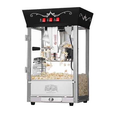 Great Nothern Popcorn 8 oz. Antique Style Movie Night Electric Countertop Popcorn Maker Machine - Black