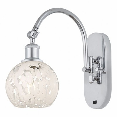 White Mouchette - 1 Light Arm Swivels Side to Side Wall Sconce In Modern Style-11.5 Inches Tall and 6 Inches Wide
