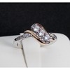 Bianca 3 stone Engagement Wedding Ring Women Two-tone Ginger Lyne Collection - image 2 of 4