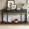 63" Vintage Farmhouse Console Table with Turned Legs,4 Drawers & Large Bottom Shelf for Entryway,Living Room,Hallway-Baofuwish - 2 of 4