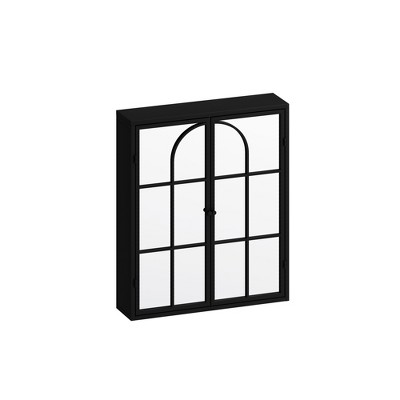 NicBex Bathroom Wall Mount Storage Cabinet Mirror Medicine Cabinet with 2 Doors & 3 Triple Tier Storage