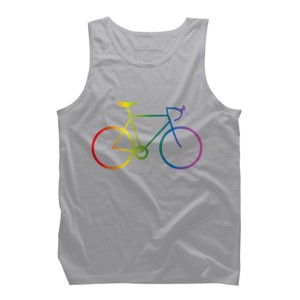 Adult Design By Humans Rainbow Bike Cyclist Pride By Bonganva Tank Top - 1 of 2