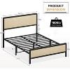 Acekool Boho Rattan Bed - Full Size with Safe Corners - 3 of 4