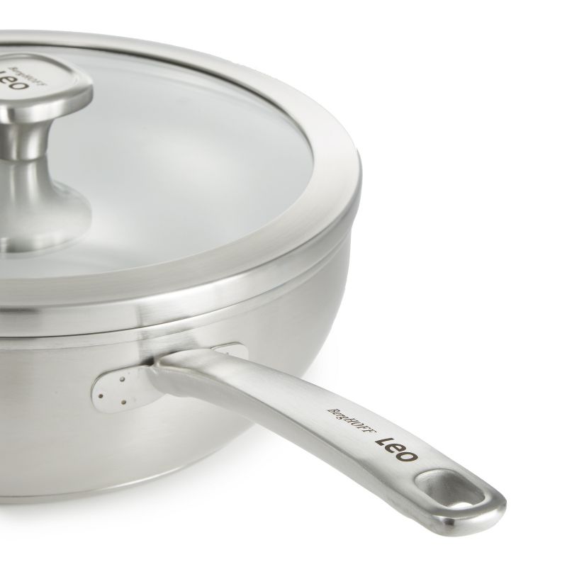 BergHOFF Graphite Recycled 18/10 Stainless Steel Wok Pan 11", 5.2qt. With Glass Lid, 2 of 10