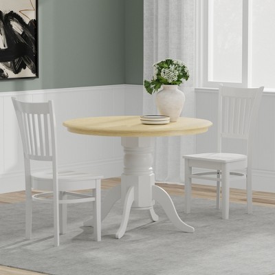 Glenwillow Home 42" Round Pedestal Dining Table + Spindle Back Dining Chairs Dining Set