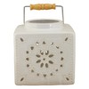 Northlight 6.75" White Crackle Finish Square Mosaic Cut Out Candle Lantern - image 3 of 4