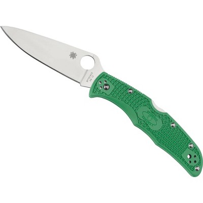 Spyderco Endura 4 Lightweight Flat Ground Folding Knife with 3.80" VG10 Satin Plain Blade |Superior Cutting Performance with 4-Way Pocket Clip