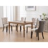 PAGED Modern High-End Dining Chairs Set of 2, Velvet Upholstered Kitchen Chairs with Tufted Design & Wood Legs - 4 of 4