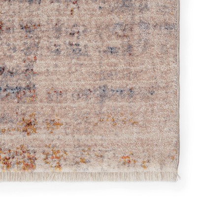 Aerin 8' x 10' Blue and Orange Abstract Synthetic Area Rug