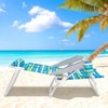 Costway 2 Pack Folding Beach Chair Lightweight Lay Flat Lounge Chair with Head Pillow Blue/Green - 2 of 4