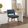 VYNXARIA Accent Chair£¬Dining Side chair£¬Rubber Solid Pecan Wood Finish£¬Attached Seat Cushion£¬Navy - 2 of 4