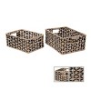 Villacera Rectangle Hand Weaved Wicker Baskets made of Water Hyacinth | Nesting Black and Natural Seagrass Bins | Set of 2 - 4 of 4
