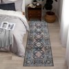 Coolmee Washable Area Rug Boho Floral Rugs for Living Room, Non-Slip Low Pile Throw Indoor Floor Rug Vintage Carpet for Home Office - 3 of 4