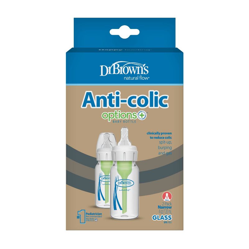 Dr. Brown's Options+ Glass Anti-Colic Baby Bottles - 2pk, 3 of 17