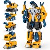 MIEBELY Toddler Robot Construction Vehicles Set 5Pcs Transforming Robots for Kids Easy DIY Assembly Function - 3 of 4