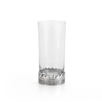 Royal Selangor Toolbar Collection Pewter Designer Highball Glass for Whiskey, Spirits, Gin, Liquor Mix, Cocktails, Mocktails