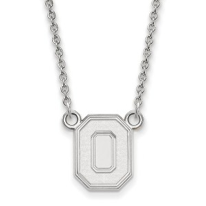 Black Bow Jewelry Sterling Silver Ohio State Buckeyes NCAA Necklace 18 Inch - 1 of 4