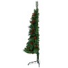 5ft. Flat Back Pine Artificial Christmas Tree with Pinecones, Berries & 110 Warm White Lights – Space-Saving Holiday X-Mas Tree - 4 of 4