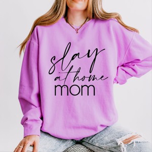 Simply Sage Market Slay At Home Mom Lightweight Garment Dyed Sweatshirt - 1 of 4