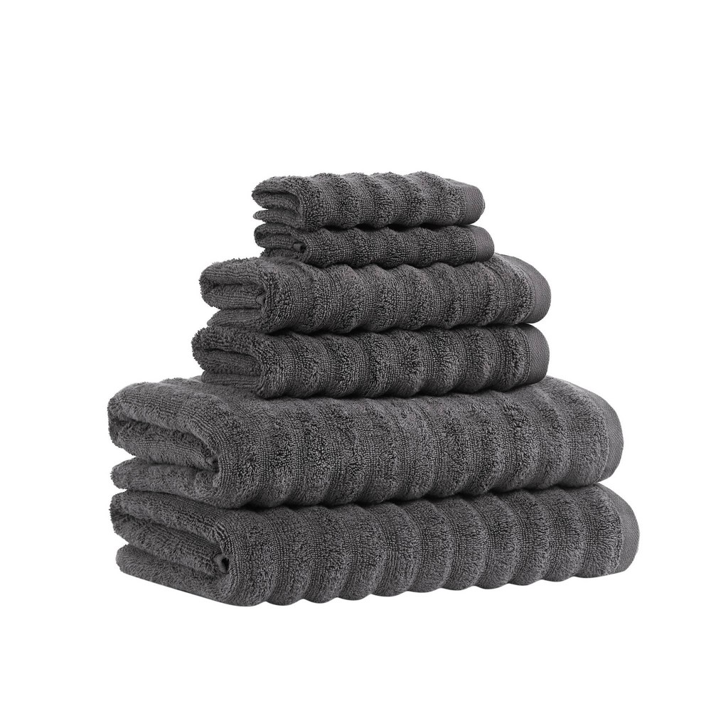Photos - Towel Royal Velvet 6pc Textured Mixed Bath  Set Gray