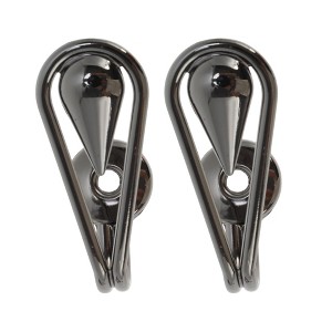 Unique Bargains Curtain Holdbacks Teardrop Hooks Zinc Alloy 2.56"x0.87" 1 Pair - 1 of 4